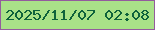 文字の大きさ：1、枠の色：935c9d、背景の色：a9e288、文字の色：0e623b 無料ブログパーツのブログ時計