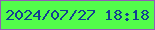 文字の大きさ：3、枠の色：935cb6、背景の色：53fd4a、文字の色：123f92 無料ブログパーツのブログ時計