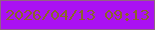 文字の大きさ：1、枠の色：936184、背景の色：aa11f2、文字の色：8a652b 無料ブログパーツのブログ時計