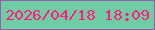 文字の大きさ：1、枠の色：9361a7、背景の色：70cca4、文字の色：ff1d80 無料ブログパーツのブログ時計