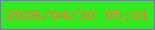 文字の大きさ：3、枠の色：9361e8、背景の色：30ec1d、文字の色：fa743c 無料ブログパーツのブログ時計