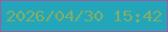 文字の大きさ：4、枠の色：9362a3、背景の色：24a6ba、文字の色：81ad68 無料ブログパーツのブログ時計