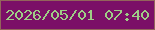 文字の大きさ：2、枠の色：93645b、背景の色：7b0f67、文字の色：9ecd86 無料ブログパーツのブログ時計