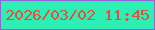 文字の大きさ：2、枠の色：9364d8、背景の色：2defb3、文字の色：e54d43 無料ブログパーツのブログ時計