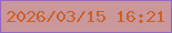 文字の大きさ：2、枠の色：9367c2、背景の色：ca989a、文字の色：c7612f 無料ブログパーツのブログ時計