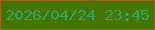 文字の大きさ：5、枠の色：93691b、背景の色：457603、文字の色：34a561 無料ブログパーツのブログ時計