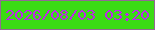 文字の大きさ：4、枠の色：936994、背景の色：3bdb14、文字の色：be27e9 無料ブログパーツのブログ時計