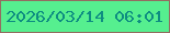 文字の大きさ：5、枠の色：936d61、背景の色：56ef8f、文字の色：0e8d81 無料ブログパーツのブログ時計