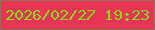 文字の大きさ：3、枠の色：936f53、背景の色：eb3554、文字の色：85dc15 無料ブログパーツのブログ時計