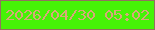 文字の大きさ：1、枠の色：93715f、背景の色：46f307、文字の色：d7a87a 無料ブログパーツのブログ時計