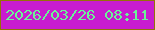 文字の大きさ：1、枠の色：937207、背景の色：c81ccf、文字の色：6bf597 無料ブログパーツのブログ時計
