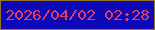 文字の大きさ：1、枠の色：93742c、背景の色：0c09b8、文字の色：e93c57 無料ブログパーツのブログ時計