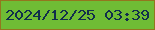 文字の大きさ：2、枠の色：93761e、背景の色：6fbc35、文字の色：112e4c 無料ブログパーツのブログ時計