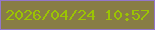 文字の大きさ：5、枠の色：9376ca、背景の色：887d45、文字の色：9bc403 無料ブログパーツのブログ時計
