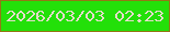 文字の大きさ：4、枠の色：937716、背景の色：23e009、文字の色：e5dcca 無料ブログパーツのブログ時計