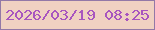 文字の大きさ：1、枠の色：9378a7、背景の色：f0d1c2、文字の色：a855bf 無料ブログパーツのブログ時計