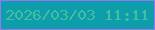 文字の大きさ：4、枠の色：9378f7、背景の色：0e9eab、文字の色：41bf9e 無料ブログパーツのブログ時計