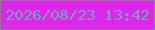文字の大きさ：2、枠の色：93799b、背景の色：e224ef、文字の色：63adb0 無料ブログパーツのブログ時計