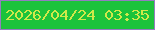 文字の大きさ：1、枠の色：937dc0、背景の色：1cc33b、文字の色：d0e84a 無料ブログパーツのブログ時計