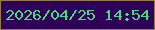 文字の大きさ：5、枠の色：937e3f、背景の色：2e0057、文字の色：4bdb7a 無料ブログパーツのブログ時計