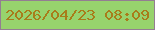 文字の大きさ：3、枠の色：937e92、背景の色：97d36d、文字の色：a87c1a 無料ブログパーツのブログ時計