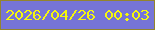 文字の大きさ：5、枠の色：93842d、背景の色：7674d7、文字の色：f5f70e 無料ブログパーツのブログ時計