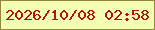 文字の大きさ：1、枠の色：93863c、背景の色：f4ffb3、文字の色：b11411 無料ブログパーツのブログ時計