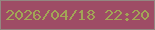 文字の大きさ：2、枠の色：938781、背景の色：9e4c65、文字の色：a2a556 無料ブログパーツのブログ時計