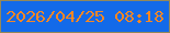 文字の大きさ：5、枠の色：93885a、背景の色：136ae9、文字の色：f38726 無料ブログパーツのブログ時計