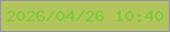 文字の大きさ：2、枠の色：938fb3、背景の色：b2c55b、文字の色：7dc939 無料ブログパーツのブログ時計