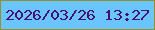 文字の大きさ：2、枠の色：939127、背景の色：6ac5fd、文字の色：47116f 無料ブログパーツのブログ時計