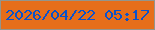 文字の大きさ：3、枠の色：93958c、背景の色：e66e1a、文字の色：0a52cc 無料ブログパーツのブログ時計