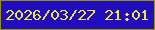 文字の大きさ：1、枠の色：939600、背景の色：210dbd、文字の色：e9ea39 無料ブログパーツのブログ時計