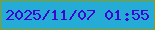 文字の大きさ：4、枠の色：939c0e、背景の色：25acd6、文字の色：3d05d2 無料ブログパーツのブログ時計