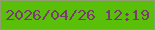 文字の大きさ：4、枠の色：939d74、背景の色：59bf09、文字の色：7a3b6d 無料ブログパーツのブログ時計