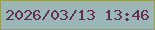 文字の大きさ：2、枠の色：939f58、背景の色：9cb5b7、文字の色：5f314b 無料ブログパーツのブログ時計