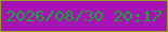 文字の大きさ：4、枠の色：93a221、背景の色：a712b5、文字の色：0bad2b 無料ブログパーツのブログ時計