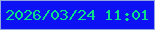 文字の大きさ：2、枠の色：93a5de、背景の色：0d12f5、文字の色：08dd89 無料ブログパーツのブログ時計