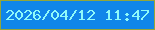 文字の大きさ：5、枠の色：93a63a、背景の色：1086e9、文字の色：8ffaf9 無料ブログパーツのブログ時計