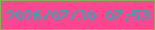 文字の大きさ：5、枠の色：93a662、背景の色：fd468e、文字の色：05bdba 無料ブログパーツのブログ時計