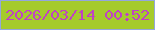 文字の大きさ：2、枠の色：93a7dd、背景の色：a5cb2b、文字の色：c042c4 無料ブログパーツのブログ時計