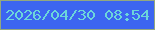 文字の大きさ：3、枠の色：93a880、背景の色：3c65f1、文字の色：6cd6da 無料ブログパーツのブログ時計