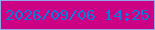 文字の大きさ：1、枠の色：93a8e8、背景の色：cc0183、文字の色：0a7bdb 無料ブログパーツのブログ時計