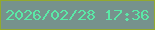 文字の大きさ：1、枠の色：93a92e、背景の色：76928c、文字の色：5ae9a7 無料ブログパーツのブログ時計
