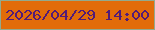 文字の大きさ：1、枠の色：93aa8d、背景の色：e26c09、文字の色：521b78 無料ブログパーツのブログ時計