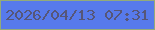 文字の大きさ：5、枠の色：93ab79、背景の色：577aeb、文字の色：565678 無料ブログパーツのブログ時計