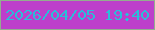 文字の大きさ：2、枠の色：93ad8f、背景の色：bd3fcb、文字の色：29bed9 無料ブログパーツのブログ時計