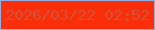 文字の大きさ：5、枠の色：93afdf、背景の色：fb2e0a、文字の色：d25138 無料ブログパーツのブログ時計
