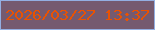 文字の大きさ：1、枠の色：93afe2、背景の色：755a6f、文字の色：e95202 無料ブログパーツのブログ時計