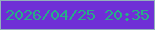 文字の大きさ：1、枠の色：93b0bc、背景の色：6f2fd6、文字の色：28ad87 無料ブログパーツのブログ時計
